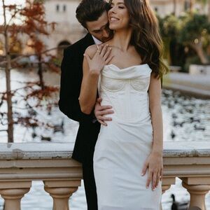 HOUSE OF CB Myrna corset satin dress